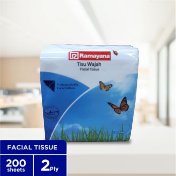 Ramayana Facial Pop Up 200 Sheet, 2 Ply, 120 Pack/Carton